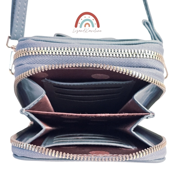 Faux Leather Phone Crossbody Wallet Small Bag - Picture 13 of 15